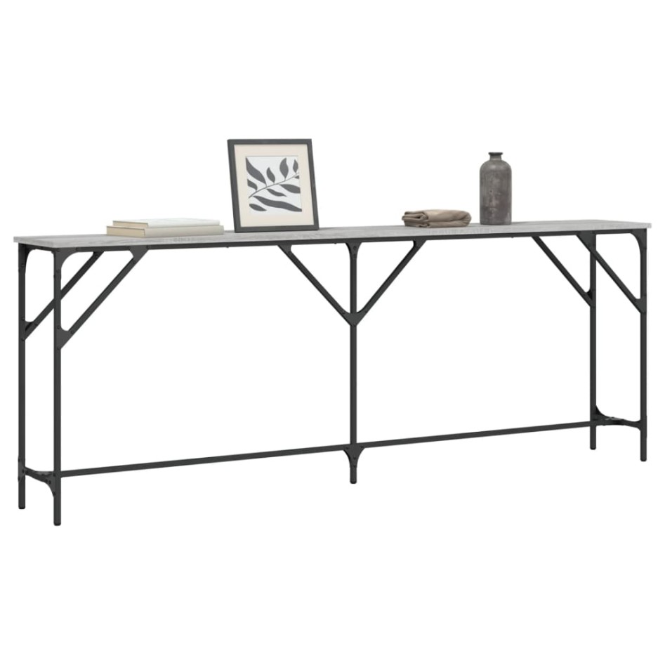 Mesa consola madera de ingeniería gris Sonoma 200x29x75