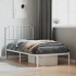 Estructura cama sin colchón con cabecero metal blanco 90x200