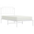 Estructura cama sin colchón con cabecero metal blanco 90x200