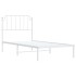 Estructura cama sin colchón con cabecero metal blanco 90x200