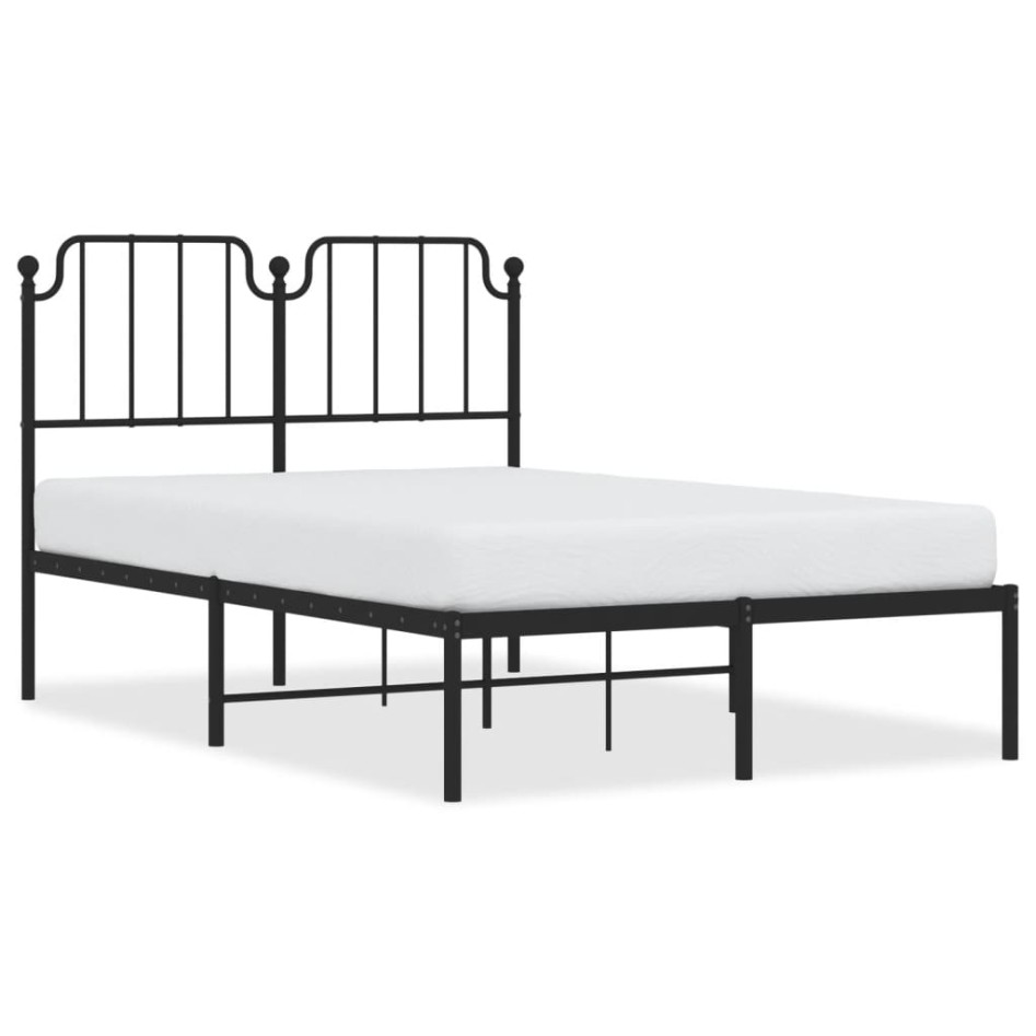 Estructura cama sin colchón con cabecero metal negro 120x190