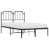 Estructura cama sin colchón con cabecero metal negro 120x190