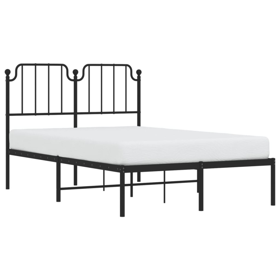 Estructura cama sin colchón con cabecero metal negro 120x190