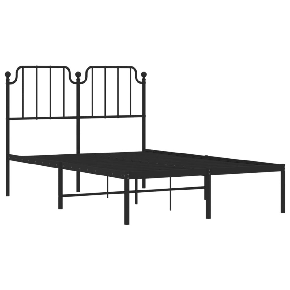 Estructura cama sin colchón con cabecero metal negro 120x190