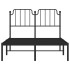 Estructura cama sin colchón con cabecero metal negro 120x190