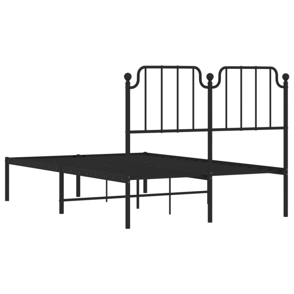 Estructura cama sin colchón con cabecero metal negro 120x190