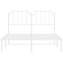 Estructura cama sin colchón con cabecero metal blanco