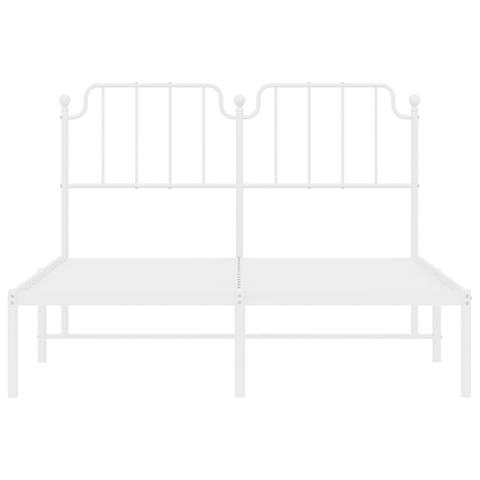 Estructura cama sin colchón con cabecero metal blanco