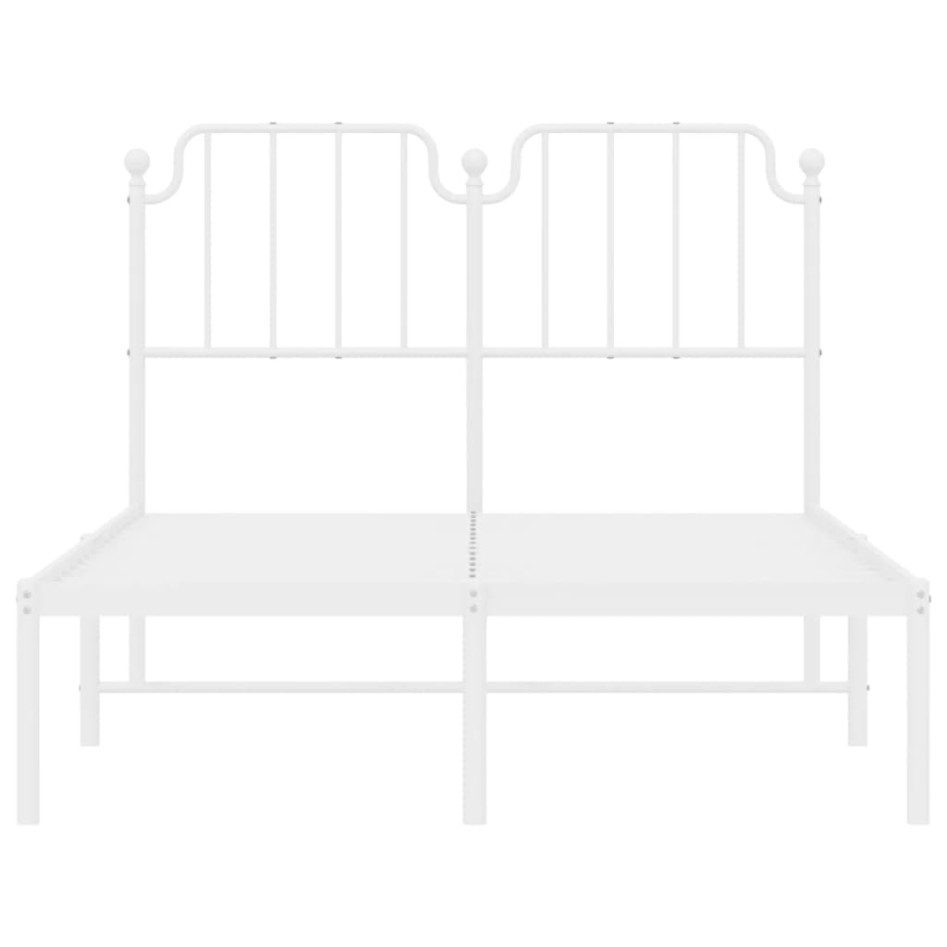 Estructura cama sin colchón con cabecero metal blanco