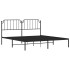Estructura cama sin colchón con cabecero metal negro 160x200