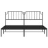 Estructura cama sin colchón con cabecero metal negro 160x200