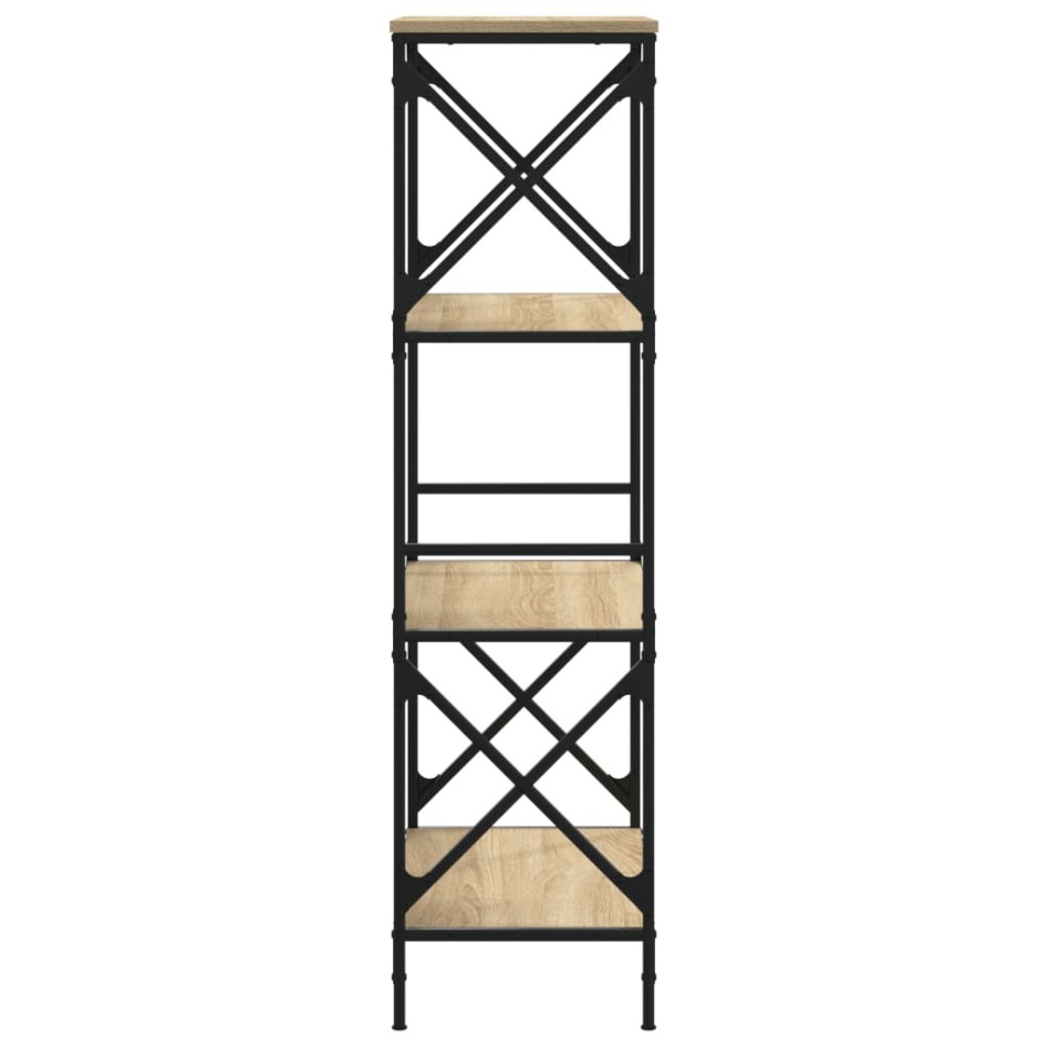 Librería 4 estantes madera ingeniería roble Sonoma 59x35x132