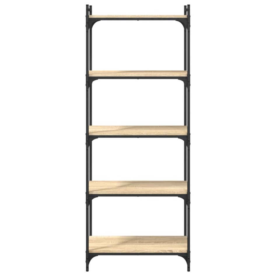 Librería 5 estantes madera ingeniería roble Sonoma 60x30x154