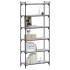 Librería 6 estantes madera ingeniería gris Sonoma 80x30x188