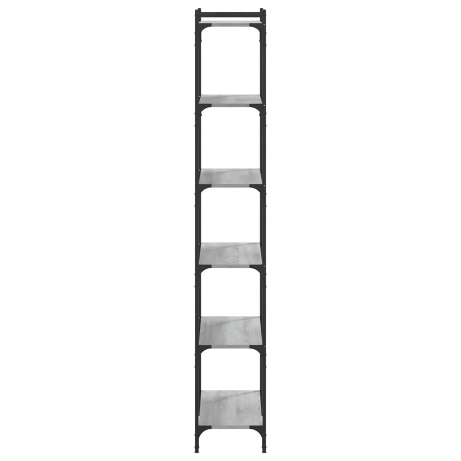 Librería 6 estantes madera ingeniería gris Sonoma 80x30x188