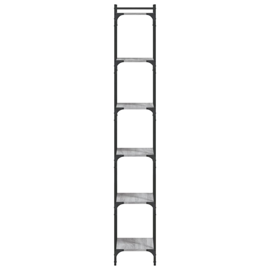 Librería 6 estantes madera ingeniería gris Sonoma 40x30x188