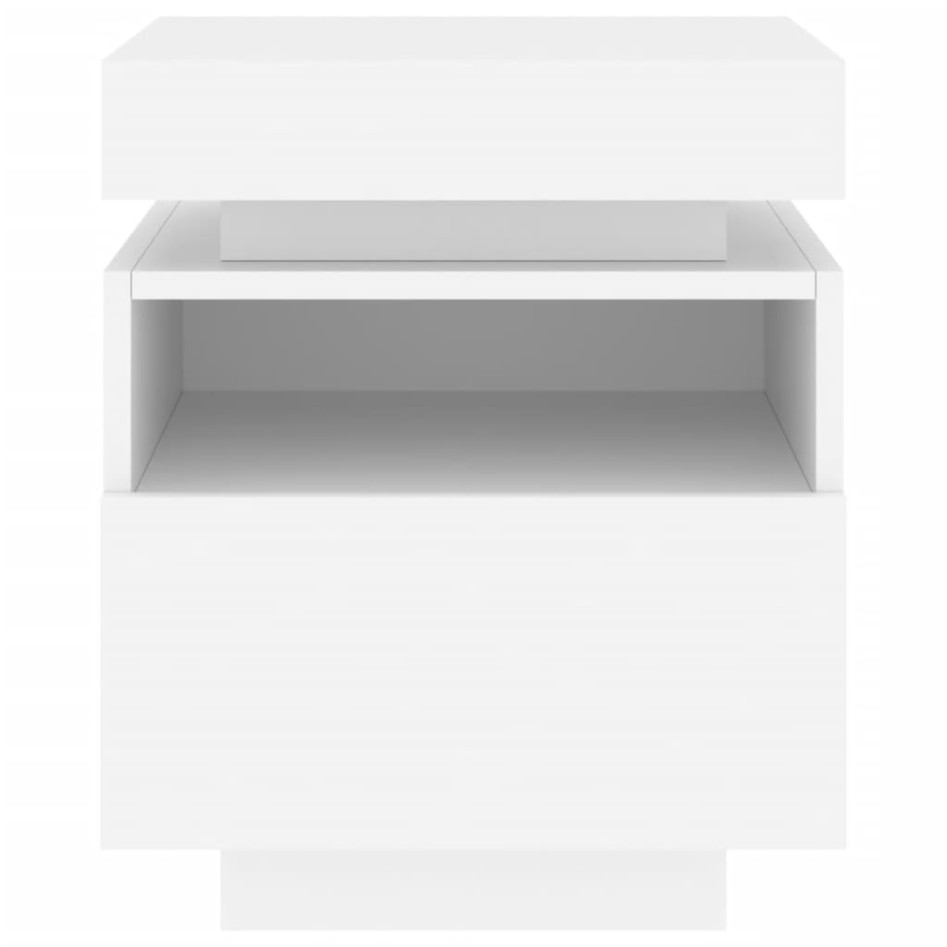 Mesita de noche con luces LED blanco 40x39x48,5