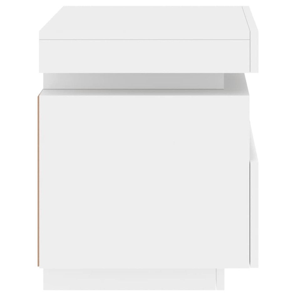 Mesita de noche con luces LED blanco 40x39x48,5