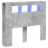 Cabecero LED madera ingeniería gris hormigón 120x18,5x103,5