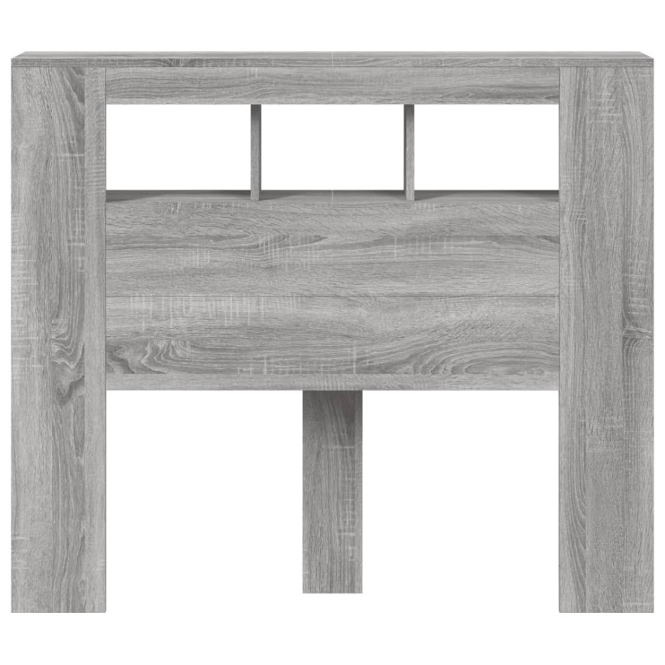 Cabecero LED madera ingeniería gris Sonoma 120x18,5x103,5