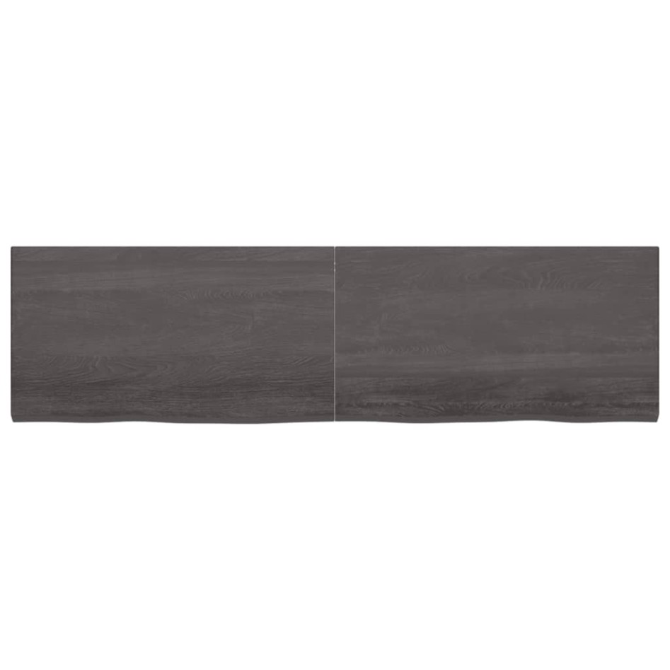 Tablero mesa madera roble tratada marrón oscuro 220x60x(2-4)