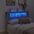 Cabecero LED madera ingeniería gris Sonoma 140x18,5x103,5