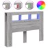 Cabecero LED madera ingeniería gris Sonoma 140x18,5x103,5