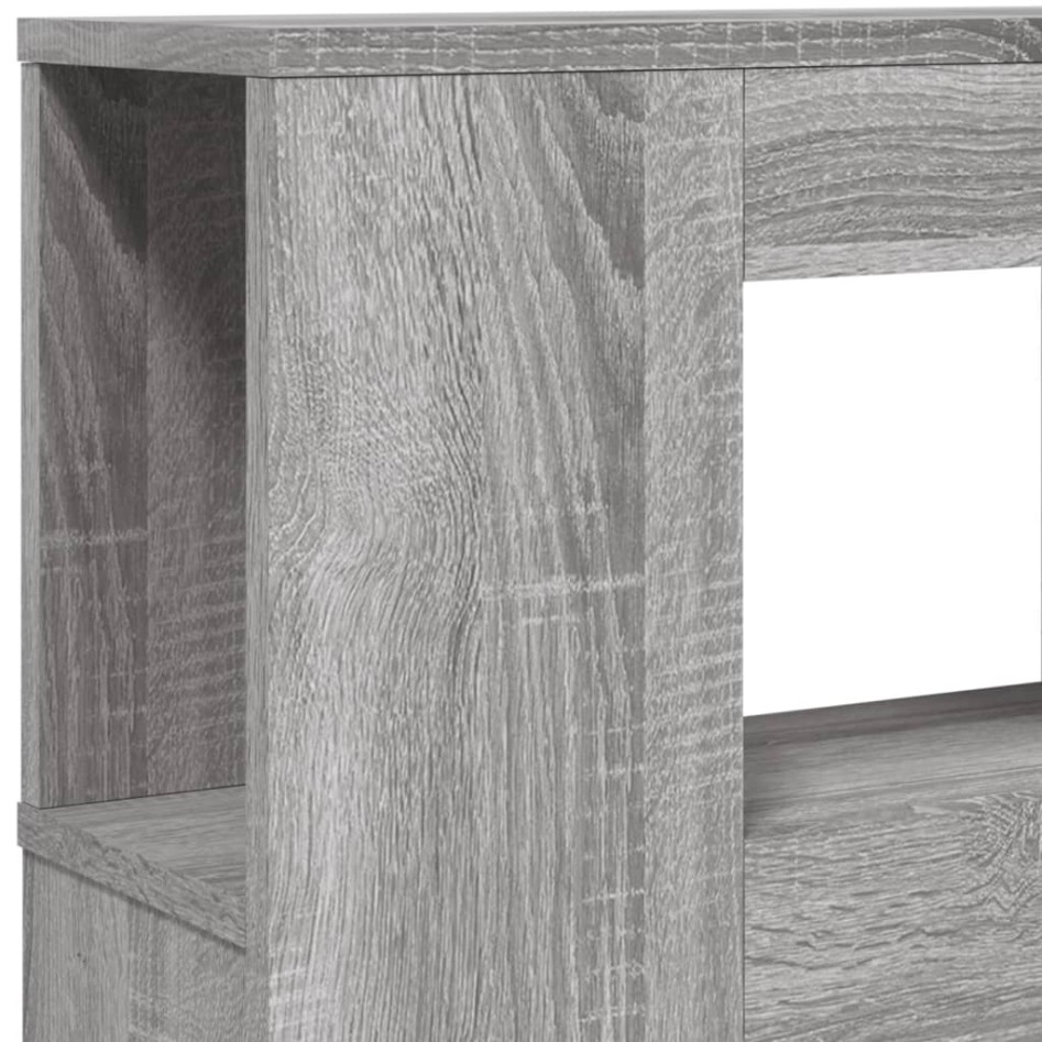 Cabecero LED madera ingeniería gris Sonoma 140x18,5x103,5
