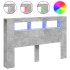 Cabecero LED madera ingeniería gris hormigón 160x18,5x103,5