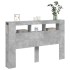 Cabecero LED madera ingeniería gris hormigón 160x18,5x103,5