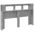 Cabecero LED madera ingeniería gris hormigón 160x18,5x103,5