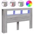 Cabecero LED madera ingeniería gris Sonoma 160x18,5x103,5
