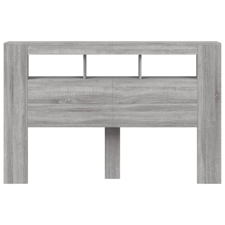 Cabecero LED madera ingeniería gris Sonoma 160x18,5x103,5