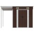 Cobertizo jardín tejado alargado acero marrón 277x110,5x181