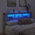 Cabecero LED madera ingeniería gris hormigón 180x18,5x103,5