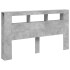 Cabecero LED madera ingeniería gris hormigón 180x18,5x103,5