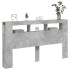 Cabecero LED madera ingeniería gris hormigón 180x18,5x103,5