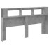 Cabecero LED madera ingeniería gris hormigón 180x18,5x103,5