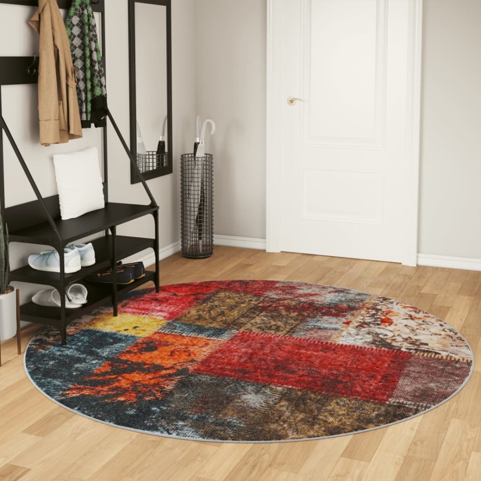 Alfombra lavable antideslizante multicolor Ø 200