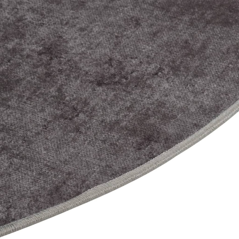 Alfombra lavable antideslizante gris Ø 200