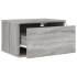 Mesitas de noche de pared con luces LED 2 unidades gris