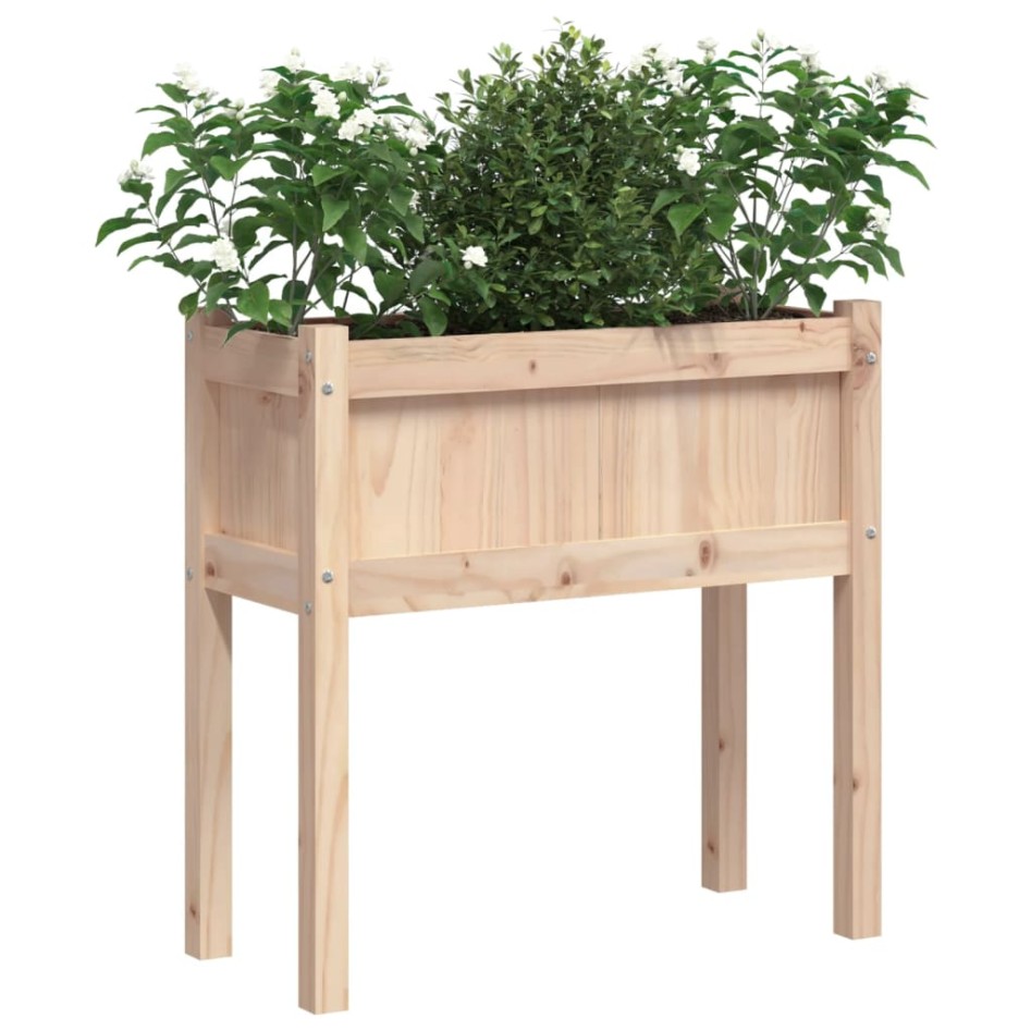 Jardineras de exterior con patas 2 uds madera maciza de