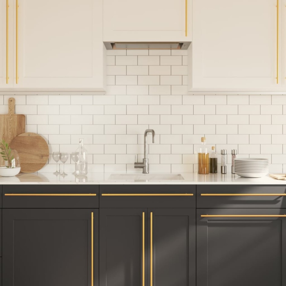 Tiradores para armarios 20 uds acero inoxidable dorado 480