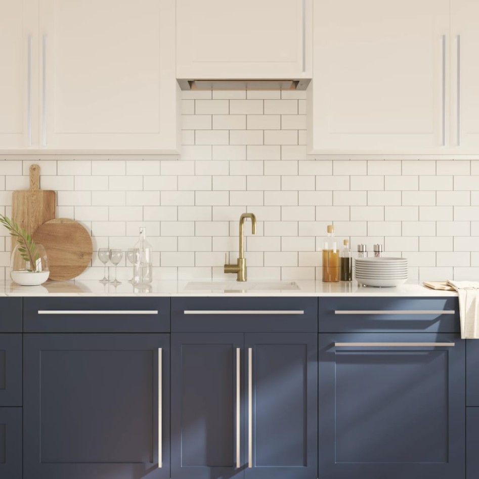 Tiradores para armarios 20 uds acero inoxidable plateado 480