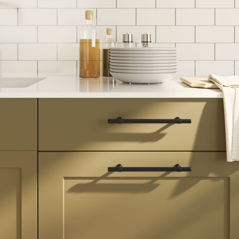 Tiradores para armarios 20 uds acero inoxidable negro 160