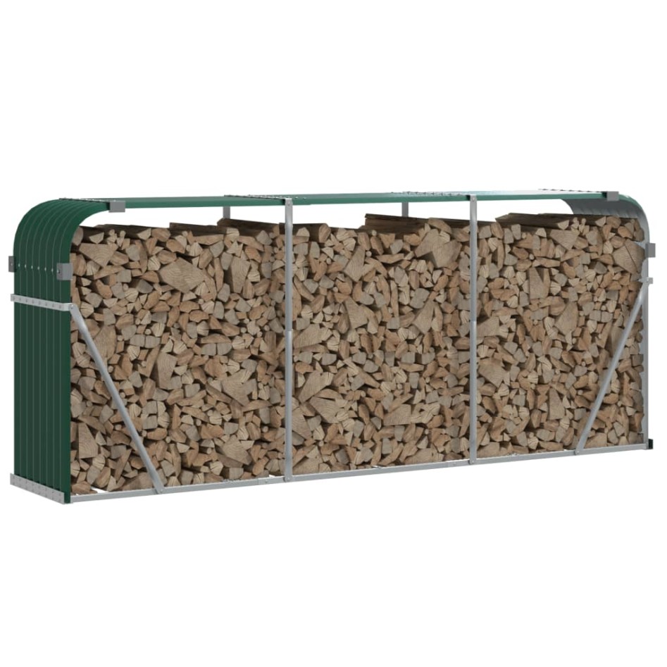 Leñero de acero galvanizado verde 234x45x100