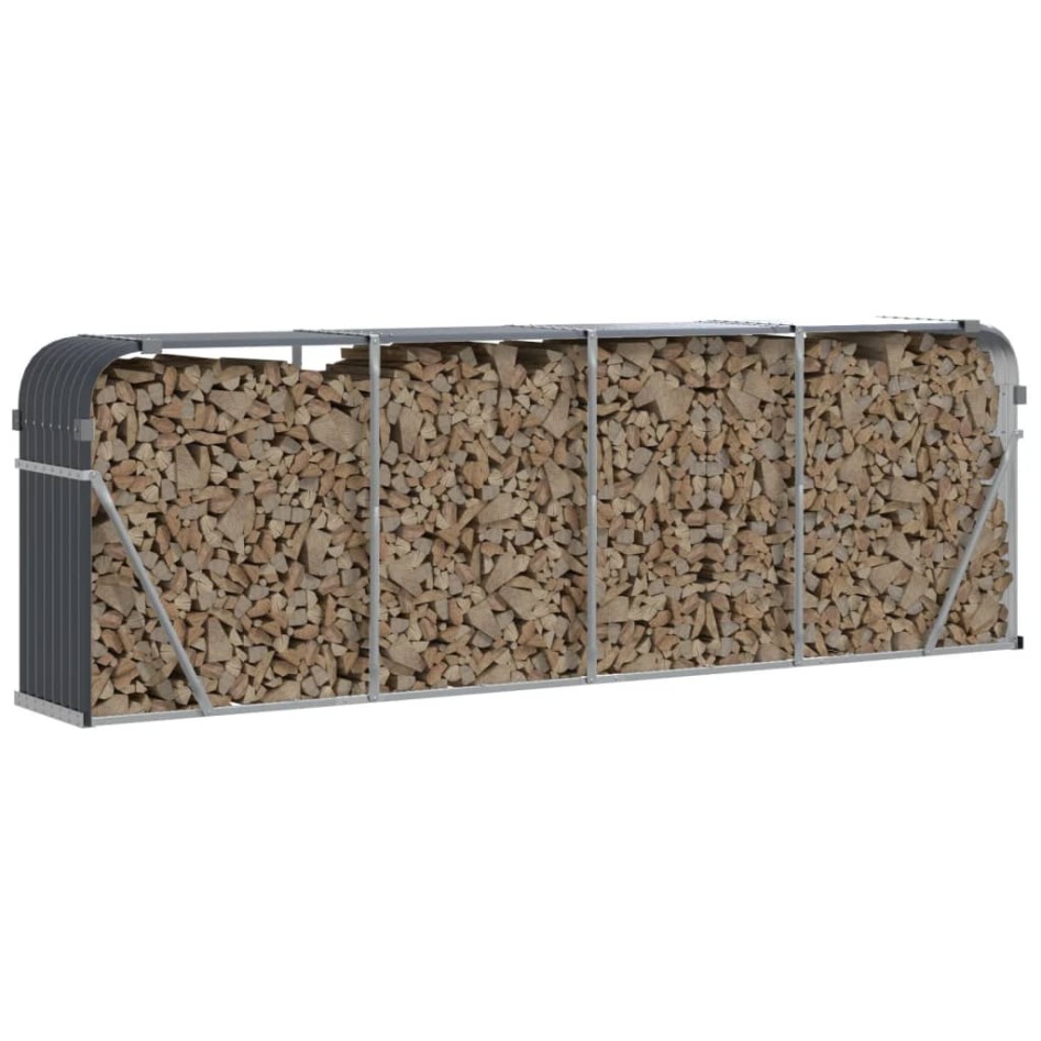 Leñero de acero galvanizado gris antracita 300x45x100