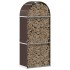 Leñero de acero galvanizado marrón 80x45x190