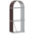 Leñero de acero galvanizado marrón 80x45x190