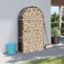 Leñero de acero galvanizado marrón 120x45x210